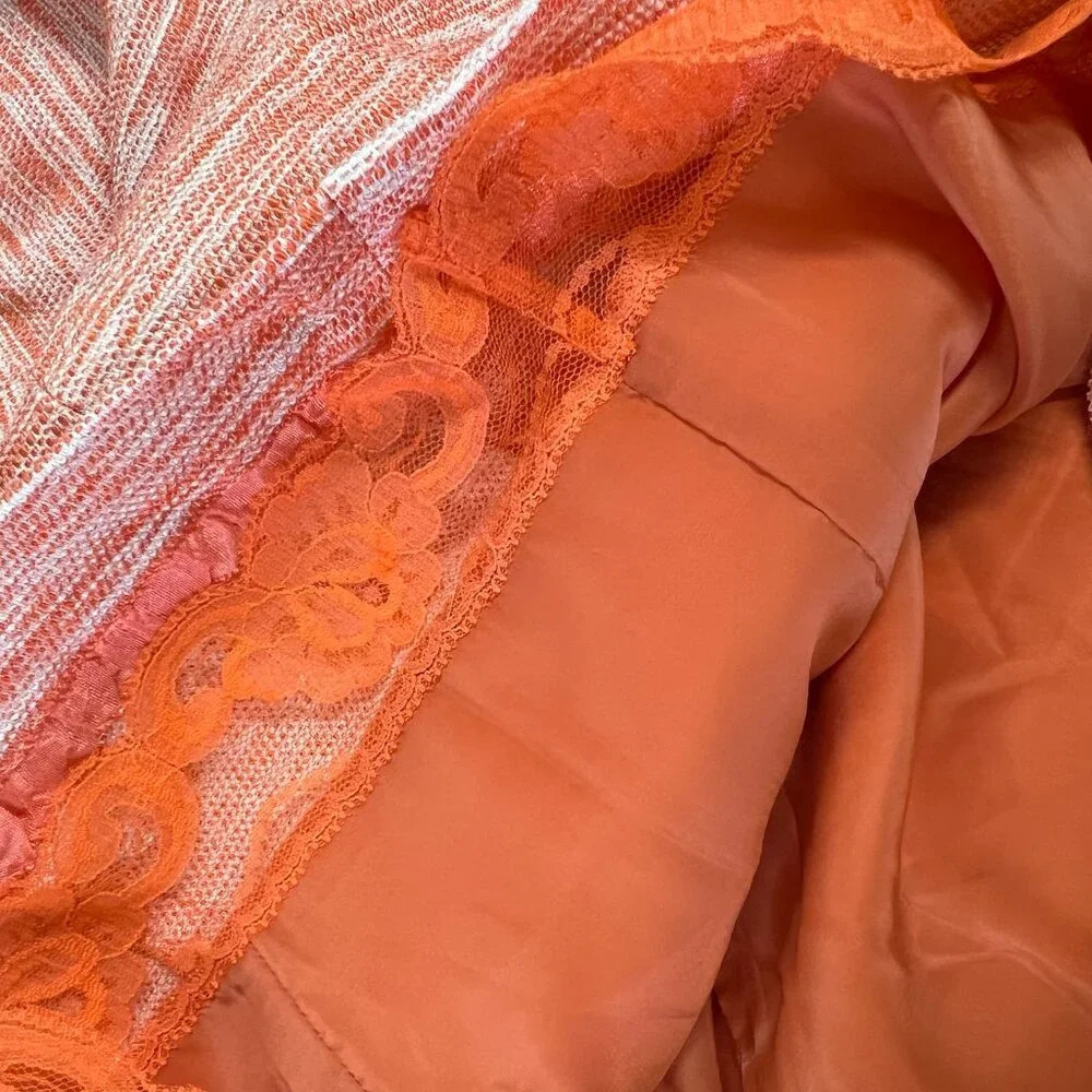TRINA TURK Shift Dress Clementine Orange Linen Blend Embellished 4 - Picture 7 of 9